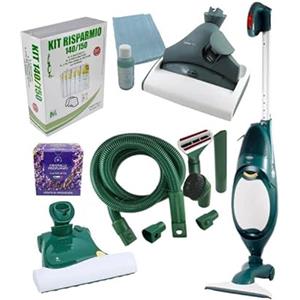 Generico Aspirapolvere Folletto VK 140 Scopa Elettrica + Pulilava SP520 + Battitappeto EB350 + Kit Tubo + Kit Risparmio