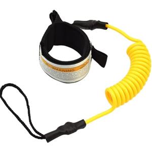 Yhenlovtt Corda flessibile a molla con gancio per tavola da pagaia, 16 m, per avere un anello di rilascio da 1,5 m, anello di tirata a spirale Exte (giallo)