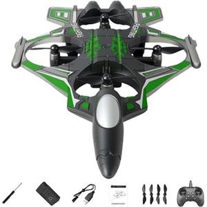SZLIFE Aereo telecomandato RC Leggero, Fissa con Rotazione a 360°, Giocattolo Volante per Esterni, Regalo per Bambini, Adolescenti e Adulti, Verde 1 Batteria