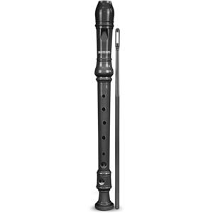 BONTEMPI - Flauto Dolce Soprano con Diteggiatura Tedesca, Doppio Foro, 28 Note Estensione Do-Re, Materiale Antiurto, 3 Pezzi, Scovolo Incluso 330mm