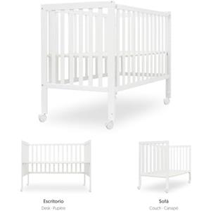 Interbaby Lettino Neonato Co-Sleeping 120x60 Legno Evolutivo (Bianca)