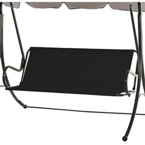 VWACBOAW Coprisedile per dondolo da giardino, impermeabile, tessuto Oxford 600D, ricambio per seduta, per esterni, 2 e 3 posti, 148 x 52 x 52 cm, colore nero