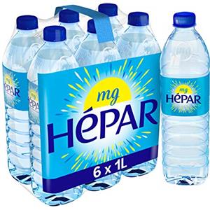 Hépar Hepar - Acqua minerale ricca di magnesio - importata dalla Francia - Confezione da 6 bottiglie da 1l