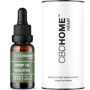 CBD HOME Olio di Semi di Canapa Isolated 20% - 10 ml - Base di Cocco e Semi di Canapa Biologici - Spremuto a Freddo - Senza Additivi né Solventi - 100% Vegetale - Certificato Biologico UE