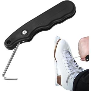 Generico Tendilacci - Tiralacci per Scarpe Pieghevoli | Estrattore per per Pattini | Stringilaccio in Acciaio Inossidabile | Rullo da Ghiaccio Pieghevole con Impugnatura Antiscivolo per per Rul
