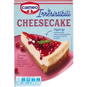 Cameo le Irresistibili Preparato per Cheesecake, Facile da Preparare in Versione Cotta o da Frigo, Preparato per Crema Base Biscotto e Stampo Inclusi nella Confezione, 10 Porzioni, 280 g