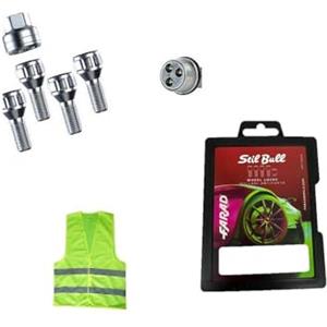 CLICK&GO BULLONI ANTIFURTO AUTO STILL BULL PER CERCHI IN LEGA COMPATIBILE CON VOLKSWAGEN T-Roc, Arteon, E-Golf, T-Cross, Taigo dal 01/2000 in poi (ZA) BULLONE PER CERCHIO RUOTA FARAD KIT DI 4 PERNI+1 CHIAVE