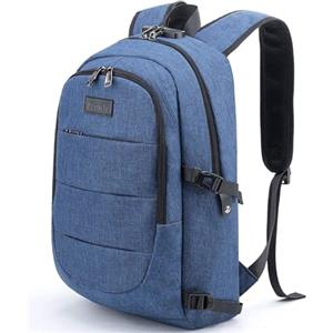 Tzowla Zaino Porta PC Universitari Uomo e Donna,Zaino da Viaggio Impermeabile Antifurto di Ricarica USB e Serratura per Notebook da 17/17,3 Pollici,Zaino da Giorno Sottile Lavoro Business-Blu