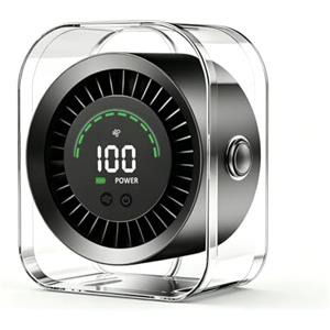 DDKJ Ventilatore da Tavolo Silenzioso, Ventilatore Scrivania 4000mAh con Regolazione Continuo 1-100, Display LED e Rotazione 360°, Autonomia 17 Ore per Concentrazione Totale in Ufficio, Lavoro e Studio