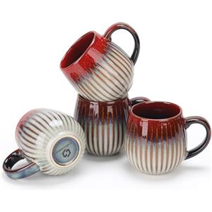 CosyCorner Set di 4 tazze da caffè in ceramica da 530 ml, grandi tazze da caffè per casa e ufficio, tazze in ceramica per caffè e tè