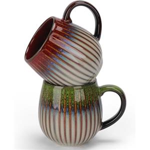 CosyCorner - Tazze da caffè in porcellana, grandi da 17 once, set di 2 tazze con confezione regalo (A&B)