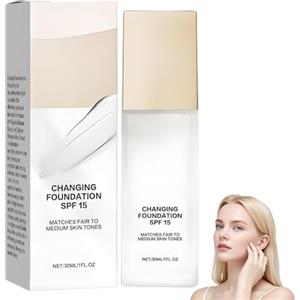 Generico Mira Glow Fondotinta Pelli Mature,Fondotinta Cambia Colore,Texture Idratante,Fondazione per Trucco che Cambia Colore,SPF15 Fondotinta Cambia Colore Impeccabil (1pc)