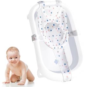 OUDQFCJ Tappetino per il Bagnetto, Cuscino Neonato Universale, Riduttore Vaschetta, Verstellabile, Antiscivolo, Morbida e Galleggiante, Traspirante e Delicato, Imbottitura per Vasca da Bagno
