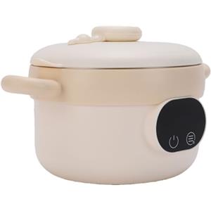 Kelawoly Scaldavivande Elettrico Ciotola Scaldavivande Ricaricabile in Acciaio Inossidabile da 470 Ml Isolato Senza Fili con Batteria da 3600 MAh per Pasti per Bambini (Color crema)