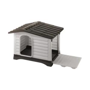 Ferplast Cuccia per cani da esterno ferplast dogvilla 110 con parete ribaltabile in resina grigio 111x84x79 cm