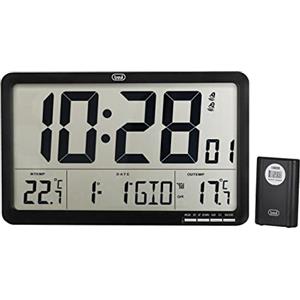 Trevi OM 3560 RC Orologio Digitale da Parete Radiocontrollato con Sensore Esterno, Sveglia Programmabile, Calendario, Termometro