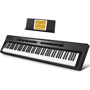 Donner Pianoforte Digitale, 88 Tasti Pesati, Pianoforte Elettrico Portatile con Pedale di Sustain, Tocco di Vero Pianoforte, Piano Digitale per Hobbisti e Principianti, DEP-20