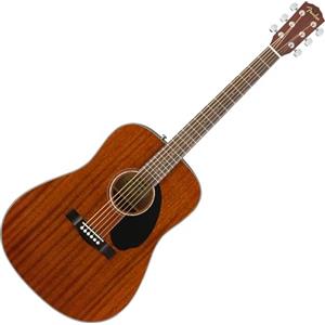 Fender CD-60S Chitarra Acustica Dreadnought, Tutto Mogano, Finitura Naturale, Tastiera in Noce, Full Size, Include Lezioni Virtuali Gratuite