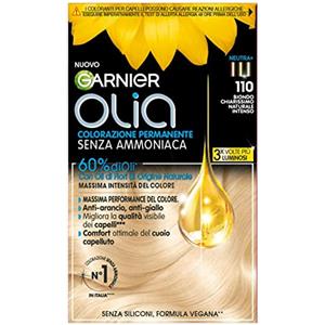 Garnier Olia Colorazione Permanente Senza Ammoniaca 110 Biondo Chiarissimo Naturale Intenso - Formula Vegana e Fragranza Delicata