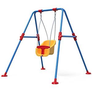 Mondo Altalena Bautiè 32001, Singola per Giardino Esterno, Struttura in Metallo, Seggiolino di Sicurezza - 1- 5 Anni Fino a 20 Kg , Colori Assortiti