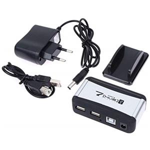 Lckiioy Eu Plug Hub Esterno 7 Porte Usb 2.0 Con Slot Di Alimentazione Multi-Socket Per Notebook Pc
