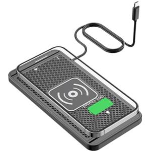 Generico Tappetino Ricarica Wireless Auto - Silicone | Caricabatterie Rapido A Induzione | Base Antiscivolo Per Smartphone Guida E Navigazione