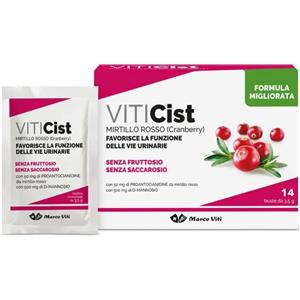 Marco Viti Viticist Mirtillo Rosso Senza Fruttosio - Integratore per Vie Urinarie in 14 Bustine