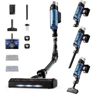 Rowenta X-Force Flex 9.60 Aqua, Aspirapolvere Lavapavimenti, Scopa Elettrica Senza Fili con Regolazione Automatica della Potenza, Filtro Avanzato, Display, Autonomia Fino a 45 Min, 100 AirWatt, RH20C2