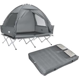 Sobuy Tenda da Campeggio 2 Posti con Materassino Gonfiabile Tenda Trekking 2 Posti Tenda Campeggio Professionale Grigio 193x145x185 cm OGS32-II-L-HG-TP