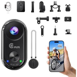 Camlance Mini Action Cam 4K,20 MP Portatile Body Cam,6 Assi Stabilizzata POV Camera,Macchina Fotocamera Subacquea 40M,WiFi Mini Videocamera Magnetica e Accessori di Montaggio