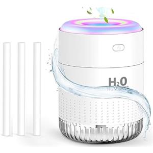 SZO Umidificatore per cameretta dei bambini Umidificatore Mini Umidificatore per uso interno Umidificatore per interni con luce Led,Funzione di autospegnimento e due modalità di nebulizzazione