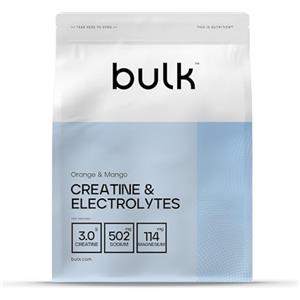 Bulk Creatina ed Elettroliti in polvere | 300 g | Arancia e Mango | 3 g di creatina | Elettroliti e vitamine essenziali | Aumenta energia, idratazione e prestazioni | Ideale per HIIT
