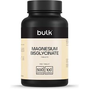 Bulk Magnesio Bisglicinato in Compresse, 500mg, 200mg di Magnesio Attivo, Alta Assorbibilità, Riduce la Stanchezza, 180 Compresse