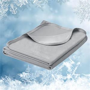 WOLTU Coperta Estiva di Rinfrescante 2 Lati Coperta in Arc-Chill Tessuto per Raffreddare Q-MAX> 0,45 Morbido Traspirante Leggero Migliora Sonno per Letto Divano Viaggio Grigio Chiaro, 100x120 cm