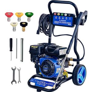 Roomark Idropulitrice professionale,max.248 bar pressione di lavoro, 590L/h, 210cc Gas Idropulitrice ad alta pressione commerciale con 8M Tubo flessibile & 5 ugelli,per giardino,cortile,veicolo