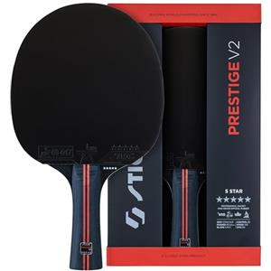 STIGA Prestige V2 Racchetta da Ping Pong a 5 Stelle - Alta Velocità, Telaio 5 Strati, Impugnatura Concava, ACS + WRB, Gomma ITTF, Spugna 2.0 mm