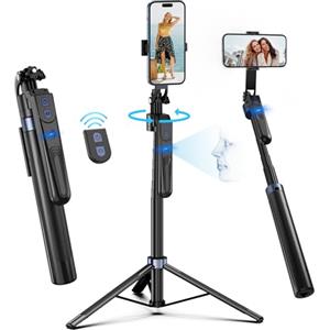 YUANRAN Treppiede per Tracciamento Automatico del Volto, 360 Rotazione, SupportoTelefono Bastone Selfie Treppiede, Stabilizzatore per Bastone Selfie Compatibile con iPhone Samsung Smartphones