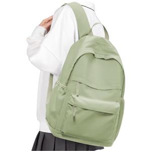 VGCUB Zaino Scuola Superiore Ragazza Zaino da Università Impermeabile Uomo Zaini per Scuola Superiore Media Ragazzo Leggero Resistente All'usura College Casual Backpack Verde