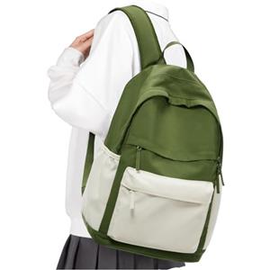 VGCUB Zaino Scuola Superiore Ragazza Zaino da Università Impermeabile Uomo Zaini per Scuola Superiore Media Ragazzo Leggero Resistente All'usura College Casual Backpack Bianco-verde