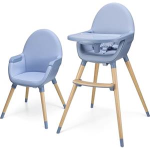 kk Kinderkraft Kinderkraft FINI 2 Seggiolone Pappa 2 in 1, Rialzo da Sedia, Poggiapiedi Vassoio Regolabile, per Bambini da 6 Mesi fino 5 Anni, Nordic Breeze