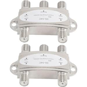 Tomantery Interruttore DiSEqC Splendid 4x1 Selettore di Segnale Satellitare per Ricevitore FTA, 2 Pezzi 4 in 1 Out Splitter da 950 a 2400 MHz per Utenti di Sistemi Home Theatre