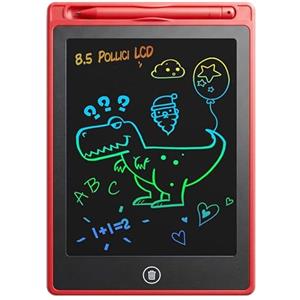 Meridiana - 2 Tavolette Grafiche LCD Multicolor 8,5 Pollici LCD, Digitale per Bambini con Magnete, Lavagna magnetica da parete, Lavagnetta Cancellabile con Pulsante di Cancellazione Bloccabile 2 Rosso