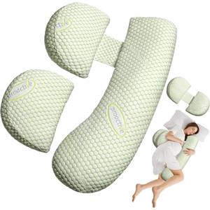 Oskeray Cuscino per gravidanza, cuscino premaman per donne incinte, morbido cuscino premaman con federa rimovibile e regolabile, fianchi gambe