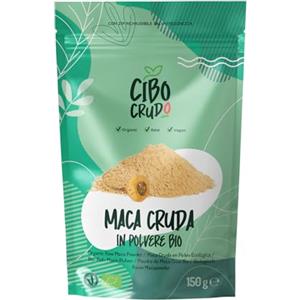 CIBO CRUDO crudo biologico vegan CiboCrudo Maca in Polvere Cruda BIO - 150 g - Maca Peruviana Pura al 100% Integratore Naturale Fonte di Antiossidanti, Vitamina C, Ferro, Calcio, Potassio, Energia