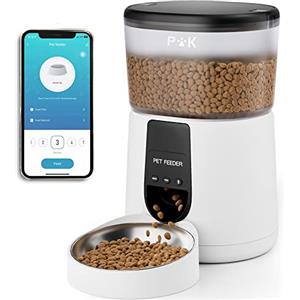 PUPPY KITTY Distributore Automatico Cibo per Gatti e Cani, 2.4G Wifi Mangiatoia Automatica con Timer, Funzione di Registrazione del Suono, Fino a 10 Pasti al Giorno