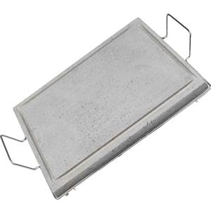 COSE DA CASA Pietra Lavica dell'Etna Professionale Piastra ollare 2.2 cm con Supporto manici Metallo cottura Dietetica con Canale Raccogli Grassi per Barbecue e Fornelli Vari Forma Made in Italy (pietra 40x60)