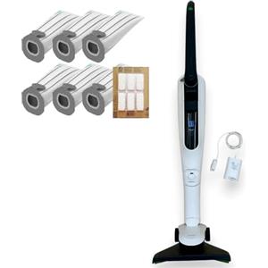 DG Service VORWERK FOLLETTO VK7s ORIGINALE NUOVO - Aspirapolvere SENZA FILI con Spazzola, Batteria, Caricabatteria, 6 Sacchetti, 6 Dovina - Dotazione VK7 Full e GARANZIA 2 ANNI (Dotazione Completa)