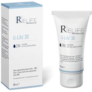 U-Life Relife U-Life 30 - Crema mani ultra rigenerante con azione protettiva per l'idratazione di zone localizzate ed esposte con Urea al 30% e Glicerina. Crema da 50 ml