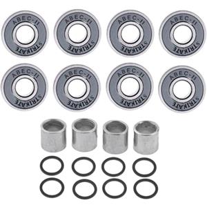 KIXZSAZ Pattini in linea, ruote a rulli, resistenti all'usura, bassi rumori, cuscinetti per skateboard ad resistenza, cuscinetti per skateboard ABEC-11, ruote, Grigio, 22 millimetri