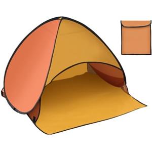 Yhenlovtt Tenda da spiaggia per esterni, con borsa per il trasporto, per escursionismo, uso in spiaggia, rivestita in argento, 190t, Fa, 59 x 78 x 49 cm, parasole leggero per campeggio (arancione)